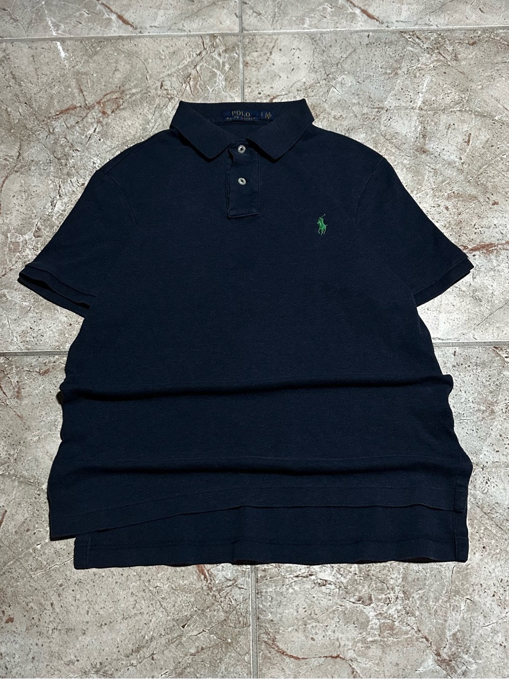 Ralph Lauren Men’s Navy Polo with Green Pony Logo